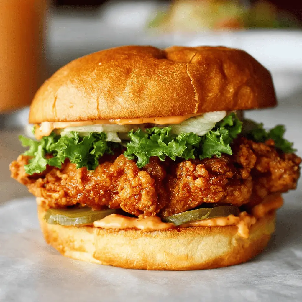 Fried Chicken Sandwich: Juicy Delight with Turkey Bacon Twist