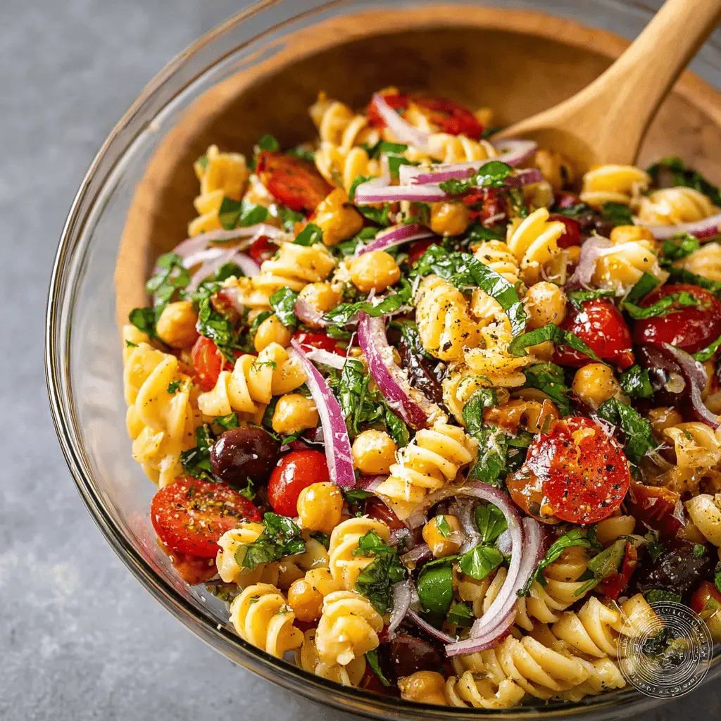 Mediterranean Chickpea Pasta Salad: Easy, Fresh, and Flavorful