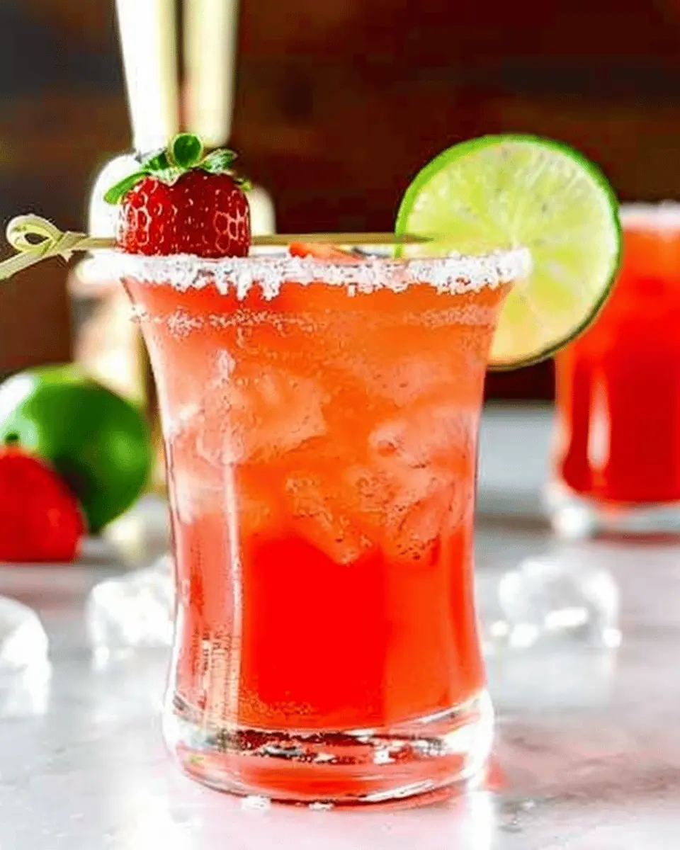 Strawberry Margaritas On the Rocks