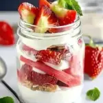 Strawberry Rhubarb Parfait with Yogurt