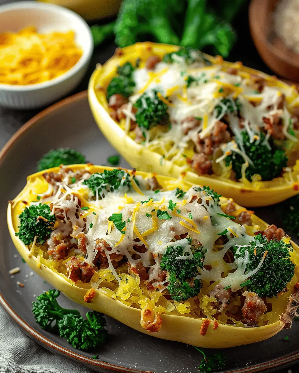 Stuffed Spaghetti Squash: Indulgent Broccoli Sausage Bake