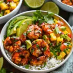 Chili Lime Shrimp Bowls with Mango-Avocado Salsa