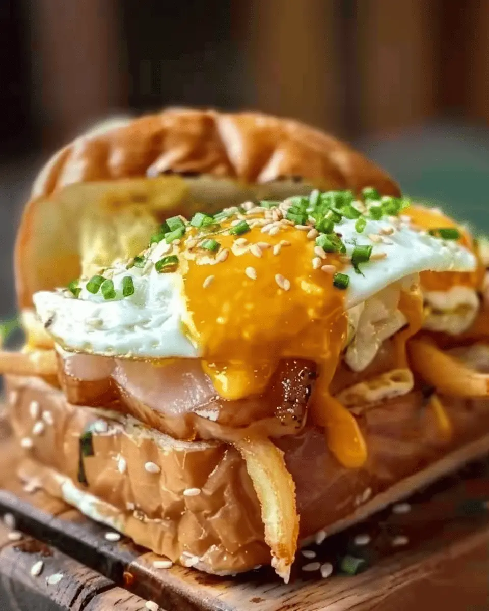 Korean Egg Drop Sandwich: Easy Turkey Bacon & Chicken Ham Bliss