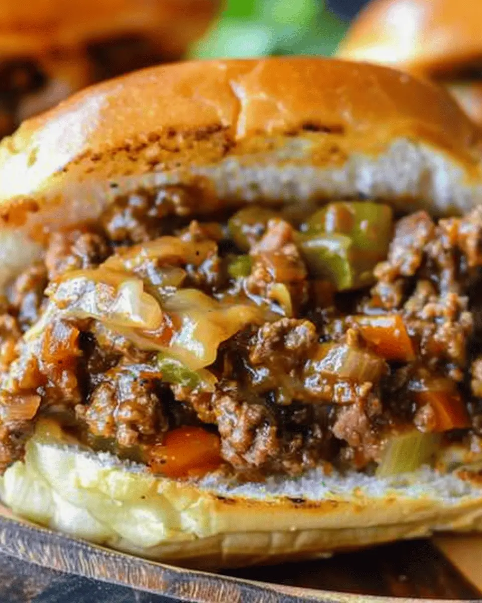 Philly Cheese Steak Sloppy Joes with Turkey Bacon Twist