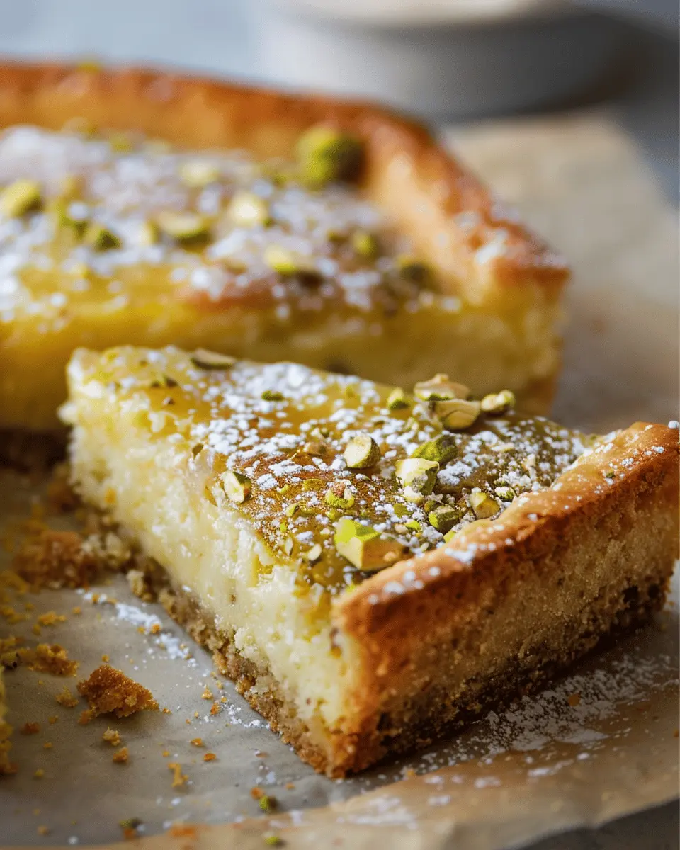 buttery pistachio gooey butter cake: an indulgent homemade delight
