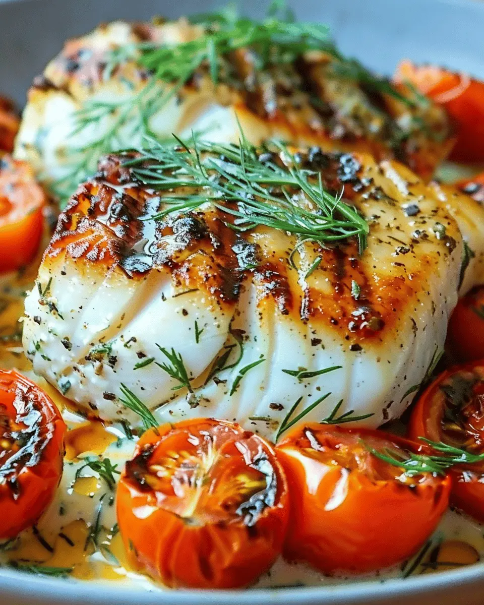 Grilled Cod with Roasted Tomatoes & Creamy Dill Sauce: Easy Delight
