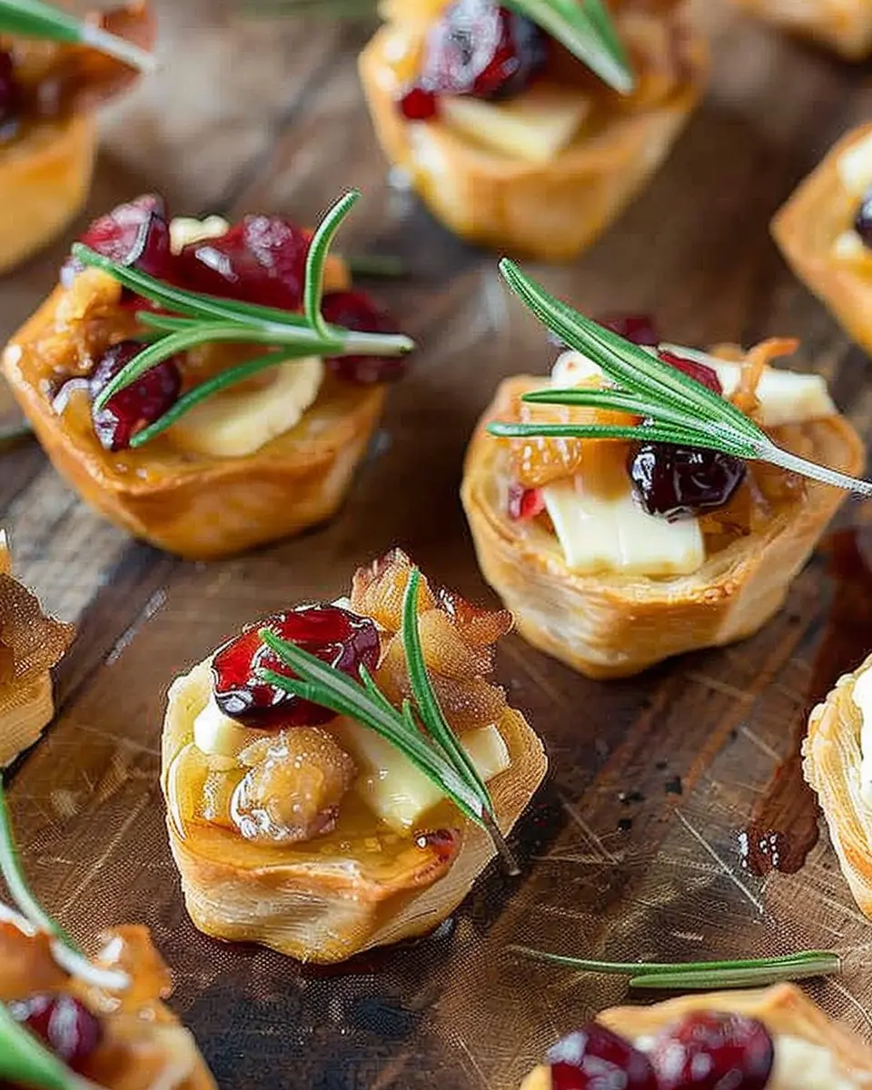 Cranberry Brie Bites: Easy Appetizer with Turkey Bacon Twist