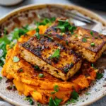 Tofu Steak with Mashed Sweet Potato