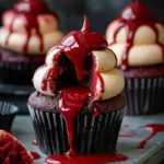 Halloween Vampire Bite Cupcakes