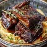 Tender Braised Short Ribs with Garlic Mashed Potatoes