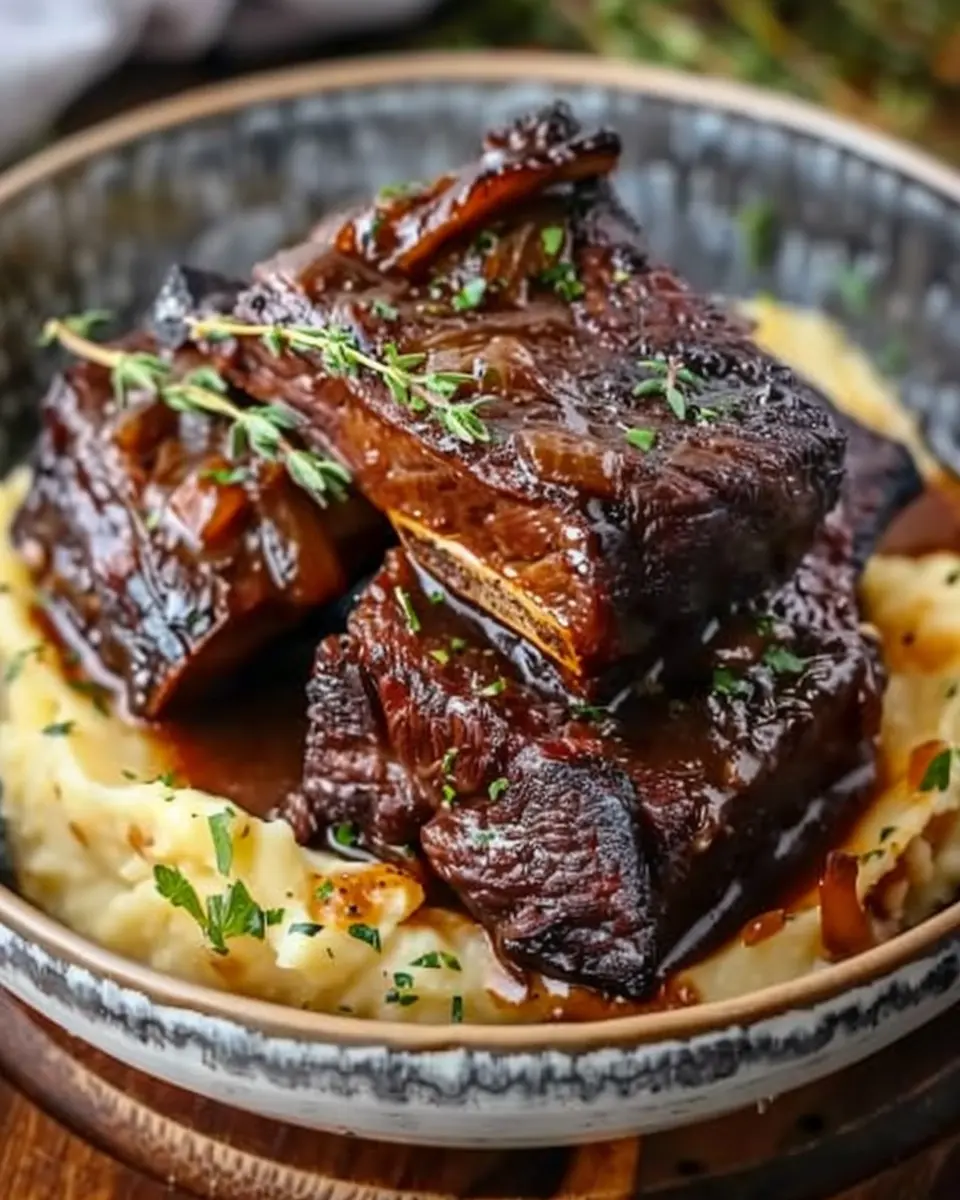 Tender Braised Short Ribs with Garlic Mashed Potatoes: A Cozy Indulgence