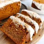 Healthy Pumpkin Bread with “Cream Cheese” Frosting