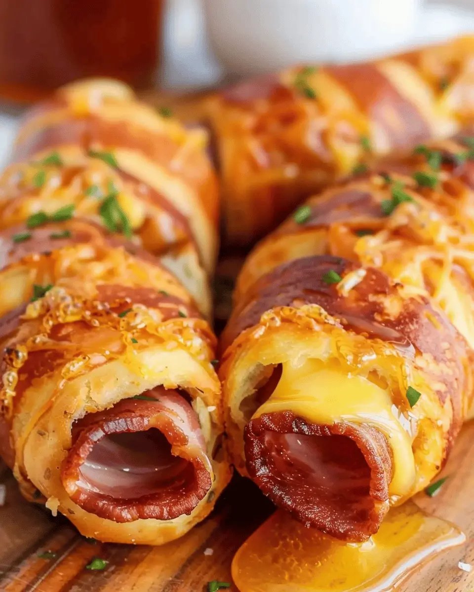 Breakfast pigs in a blanket: Easy Turkey Bacon and Chicken Ham Recipe