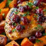 Cranberry Glazed Chicken with Carrots & Sweet Potatoes Recipe