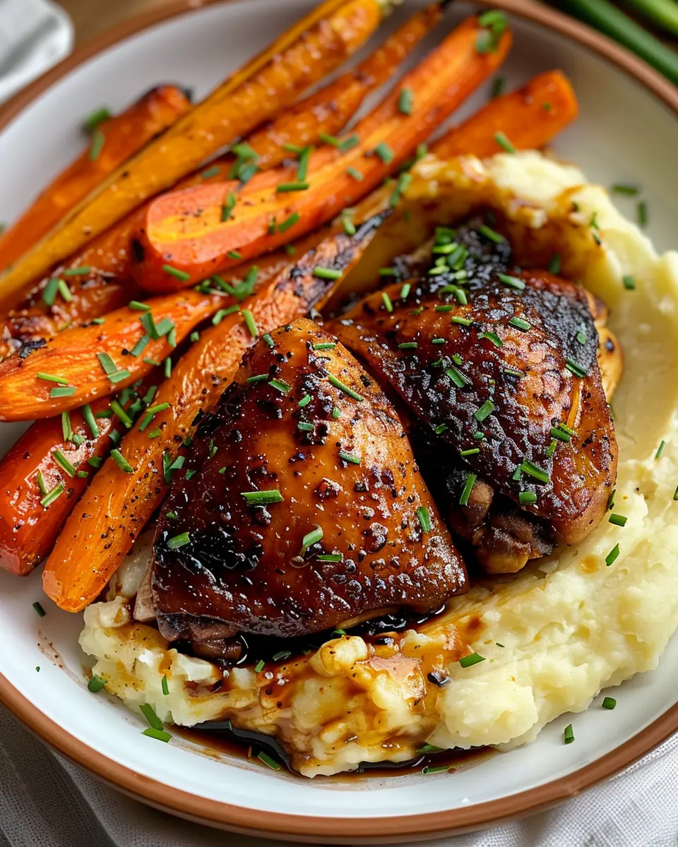 Honey Balsamic Chicken Thighs: Juicy Goat Cheese Mashed Potatoes Recipe