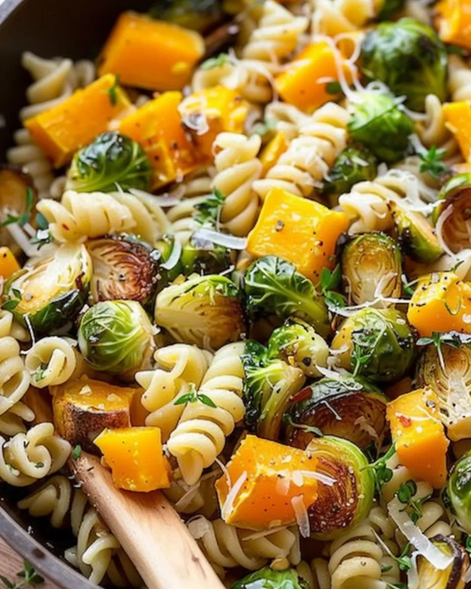 Brussels Sprouts and Butternut Squash Pasta: A Cozy, Healthy Delight