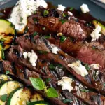 Balsamic Flank Steak with Zucchini and Whipped Feta