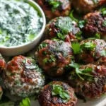 Spicy Lamb Meatballs With Green Goddess Dip Recipe