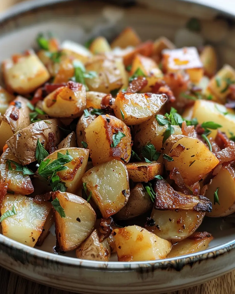 Bangin’ Breakfast Potatoes with Turkey Bacon and Chicken Ham