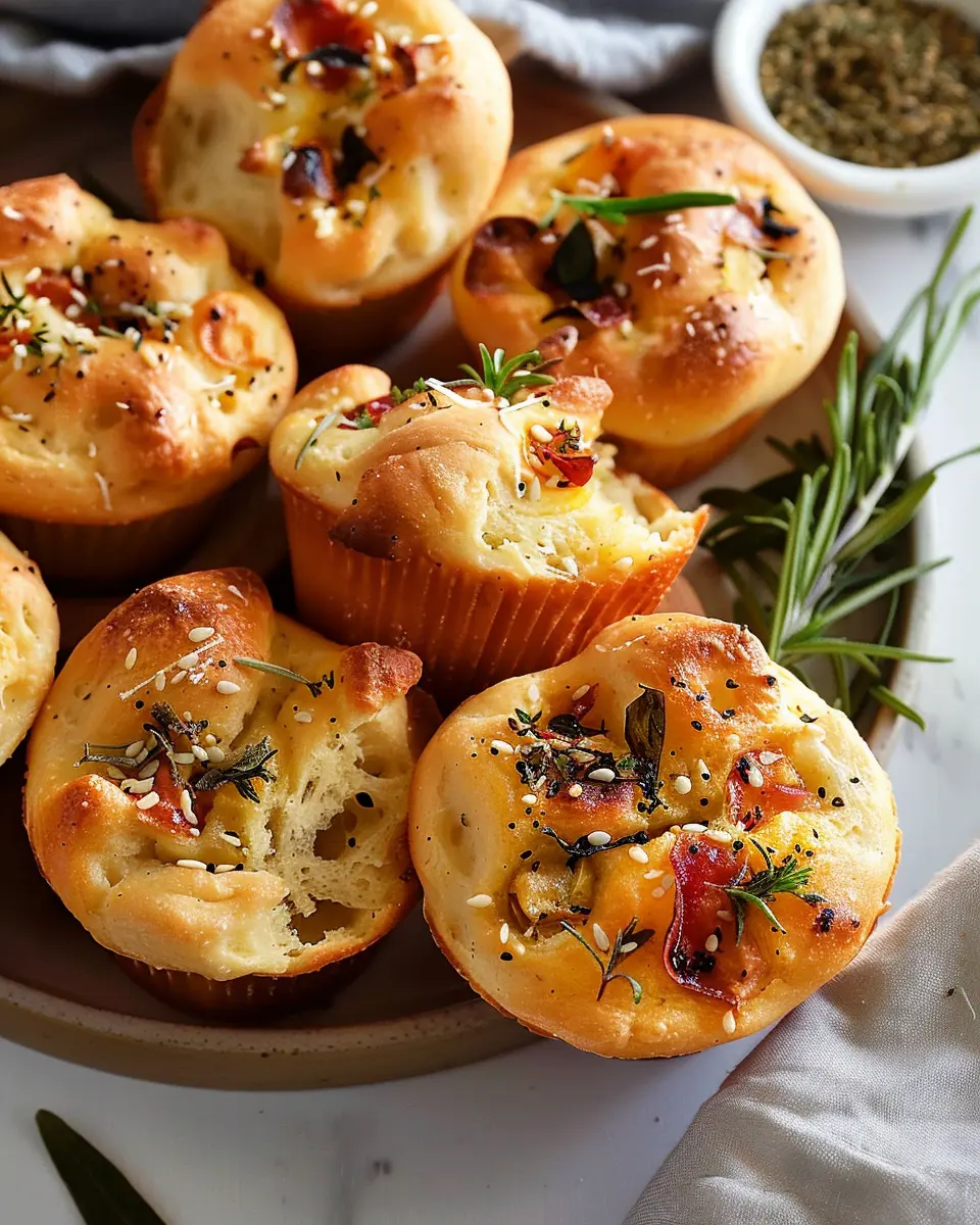 Easy Focaccia Muffins: Irresistibly Flavorful with Turkey Bacon