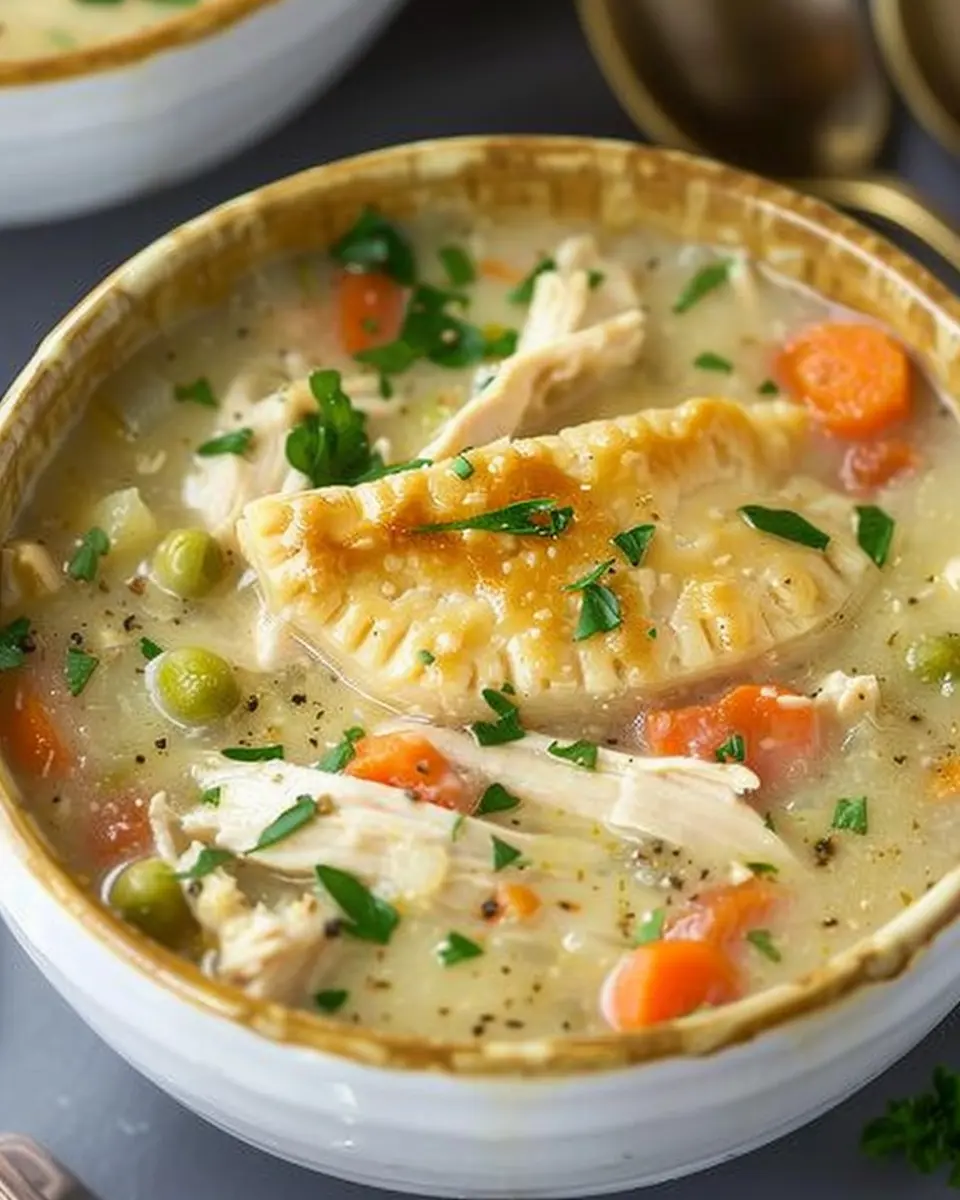 Chicken Pot Pie Soup: Comforting &amp; Easy Recipe with Turkey Bacon