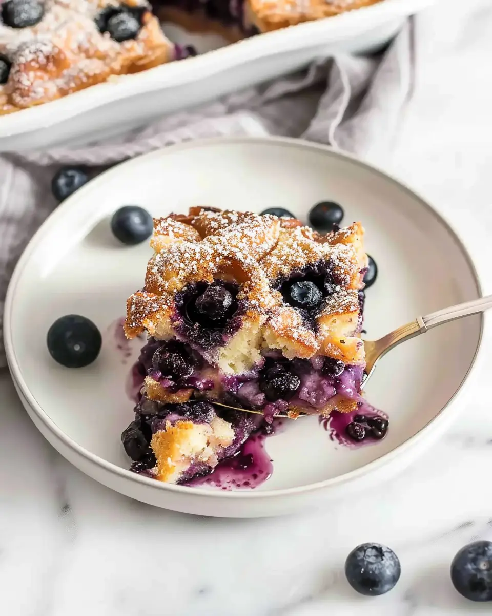 Overnight Blueberry French Toast Casserole with Turkey Bacon Delight