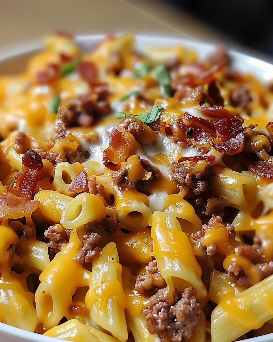 Loaded Bacon Cheeseburger Pasta: A Juicy Twist with Turkey Bacon