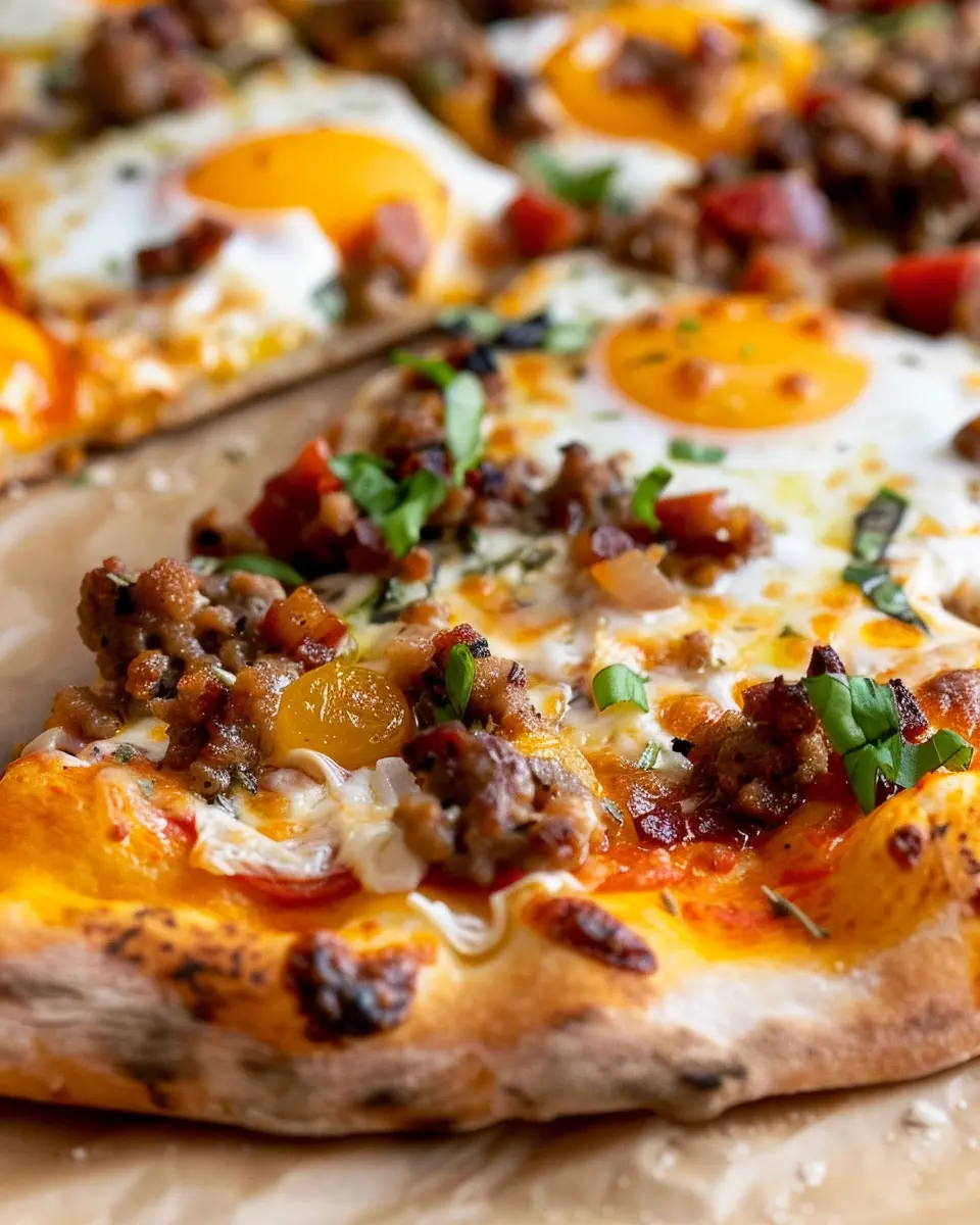 Sausage Breakfast Pizza: Easy Recipe with Turkey Bacon Delight