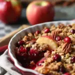 Spiced Cranberry Apple Crumble With Pecan Topping