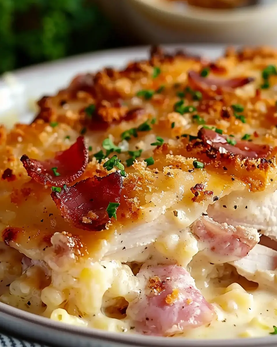 Best Chicken Cordon Bleu Casserole with Turkey Bacon Delight