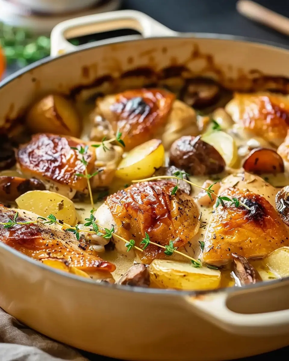 Hearty French Chicken Casserole a la Normande for Cozy Nights