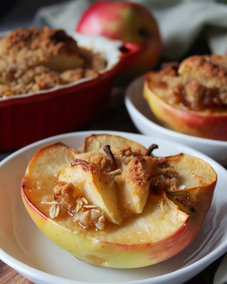 Baked Apple Halves: Easy Dessert with Warm Cinnamon and Nuts
