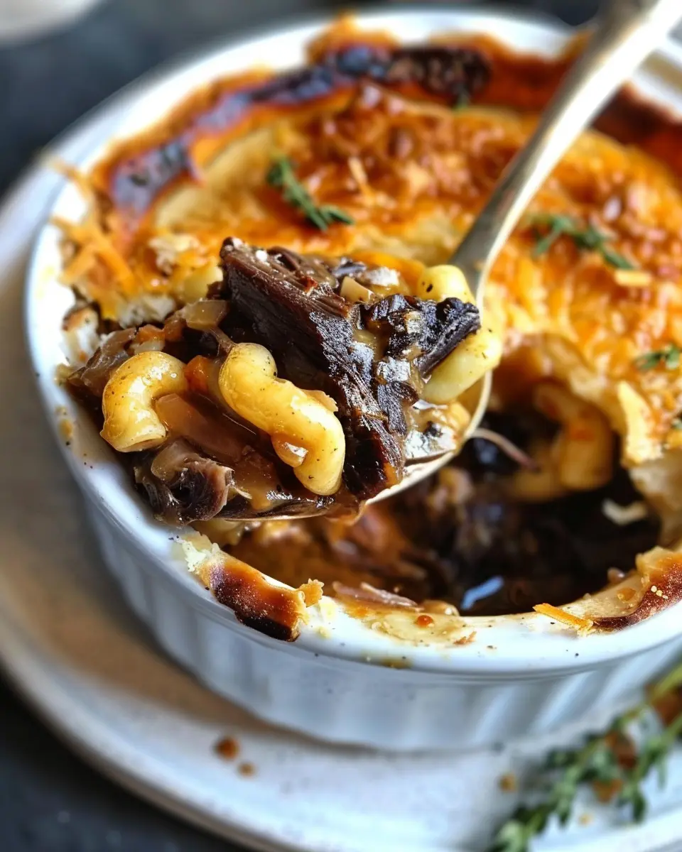 Oxtail Pot Pie: Indulgent Comfort with Mac &amp; Cheese Crust