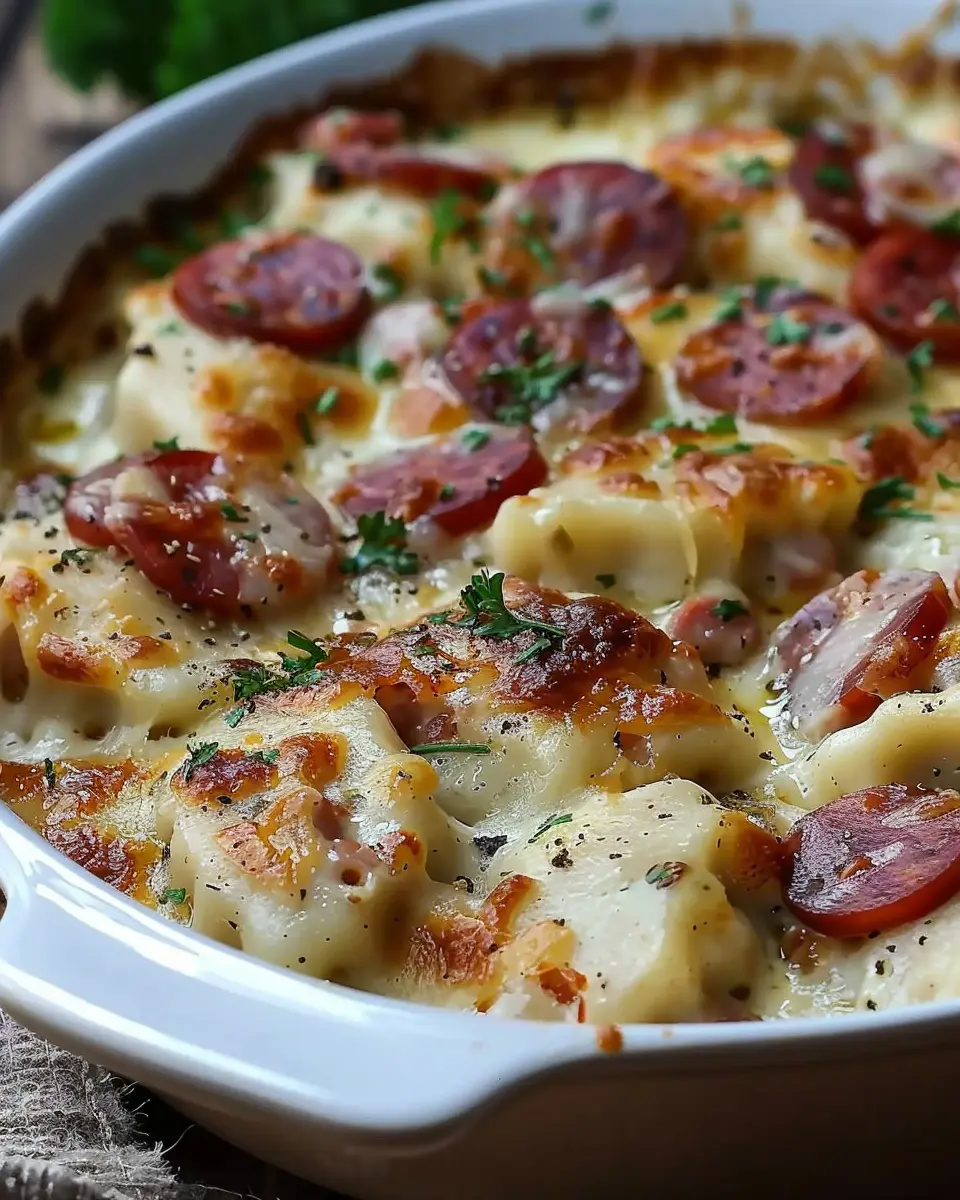 Classic Crockpot Pierogi Casserole with Kielbasa Made Easy